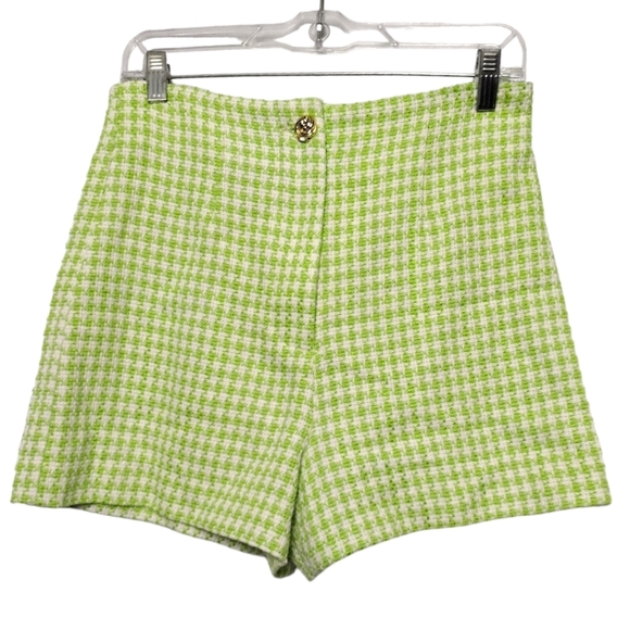 Zara Houndstooth Tweed High Waisted Short
